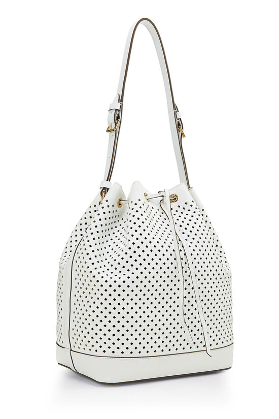 White Perforated Leather Noé, , large image number 1