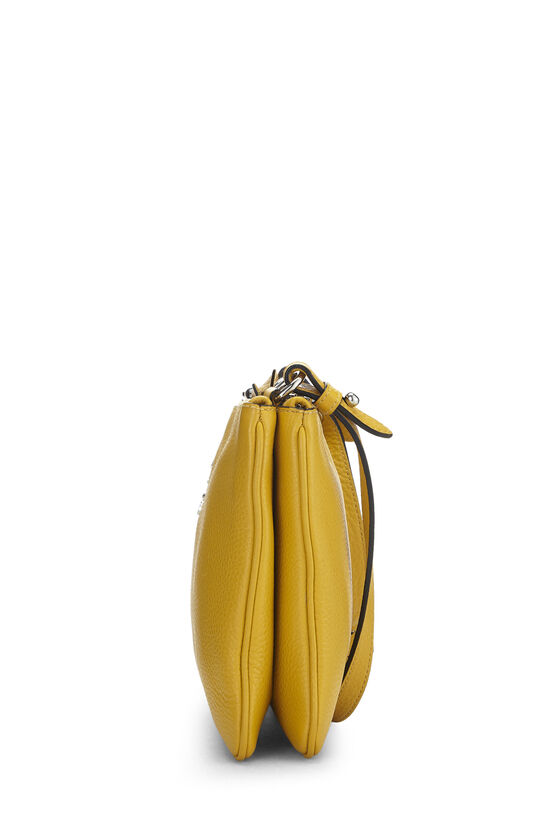 Yellow Vitello Daino Double Zip Crosbody, , large image number 2