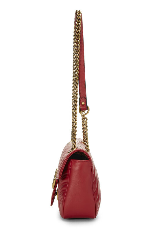 Red Leather GG Marmont Shoulder Bag Small, , large image number 2