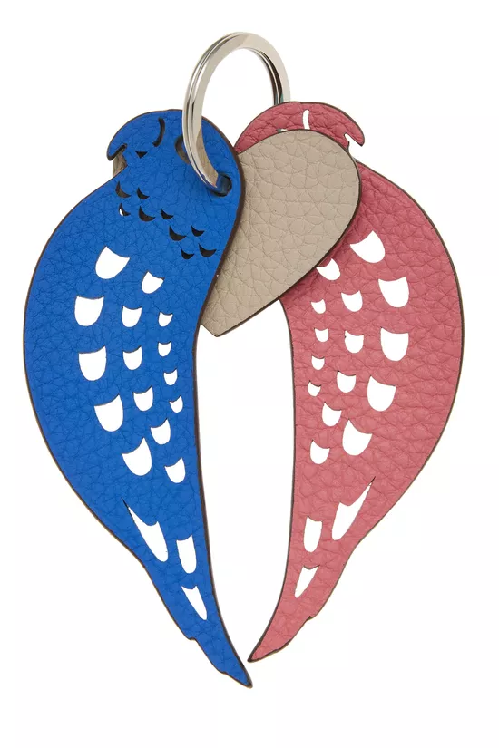 Multicolor Chevre & Togo Reversible Inseparable Petit H Parrot Charm, , large image number 0