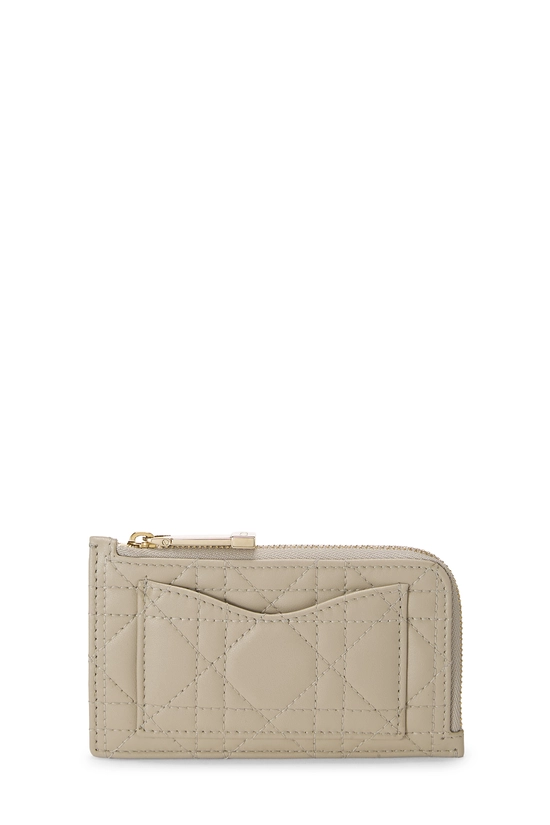Grey Quilted Cannage Lambskin Cosmos Zip Cardholder, , large image number 0