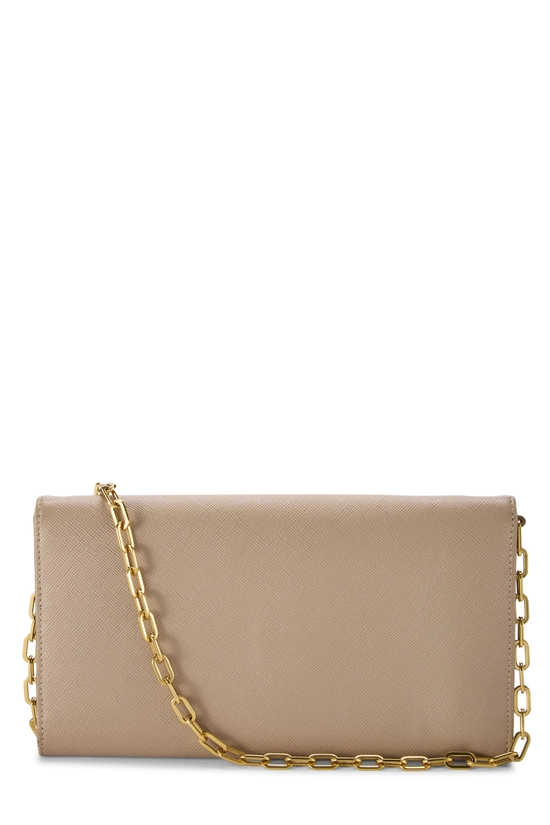 Beige Saffiano Leather Wallet On Chain (WOC), , large image number 2