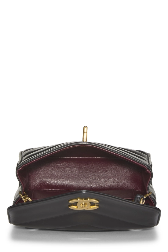 Black Lambskin Chevron Flap Mini, , large image number 5