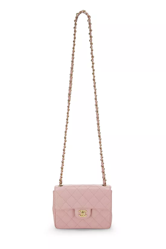 Pink Quilted Caviar Classic Square Flap Mini, , large image number 1