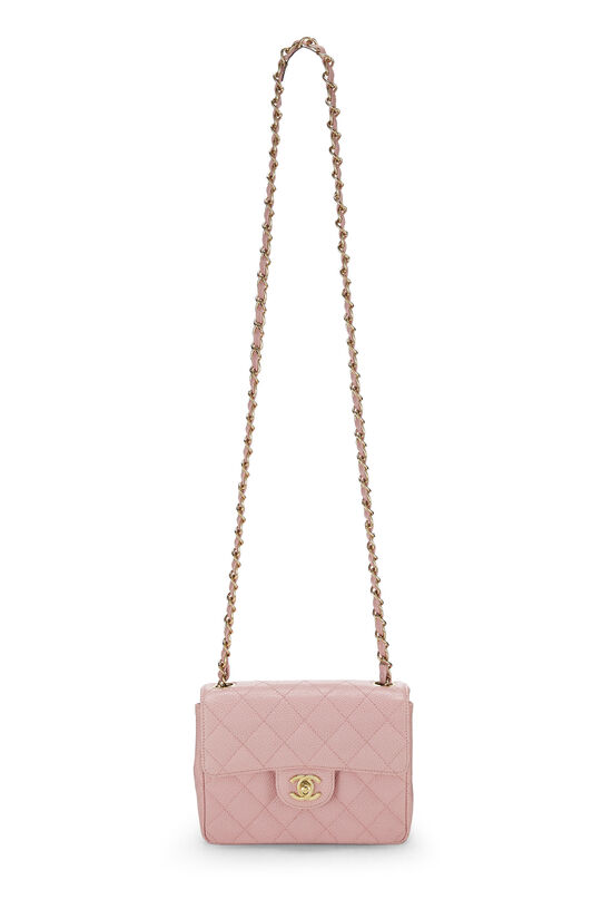 Pink Quilted Caviar Classic Square Flap Mini, , large image number 1