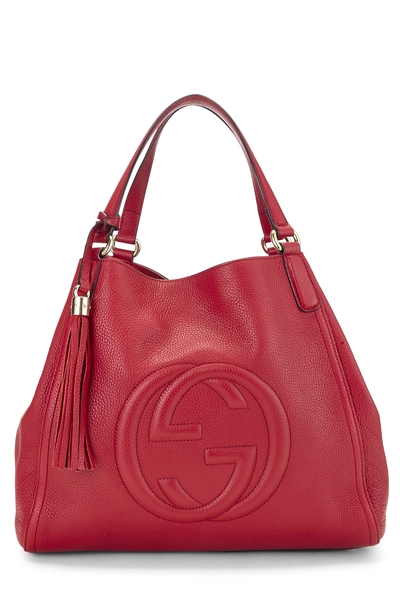 Red Leather Soho Convertible Shoulder Bag
