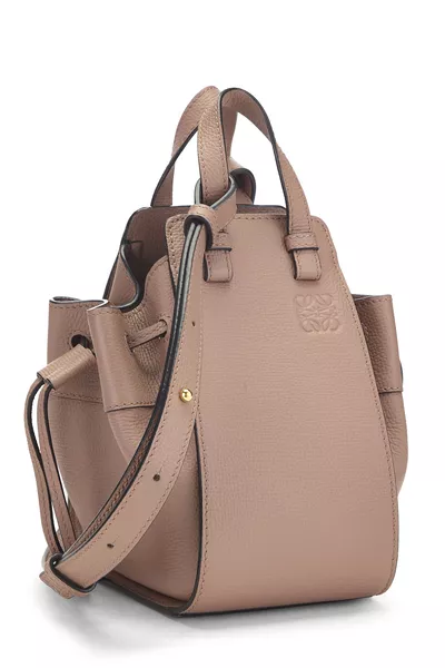 Pink Calfskin Hammock Drawstring Bag Mini, , large