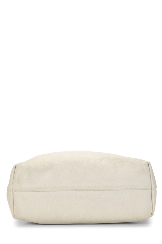 White Vitello Daino Convertible Shopping Tote, , large image number 4