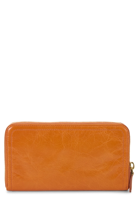 Pre-Owned Orange Calfskin Zip Around Wallet QNADVD3POB000