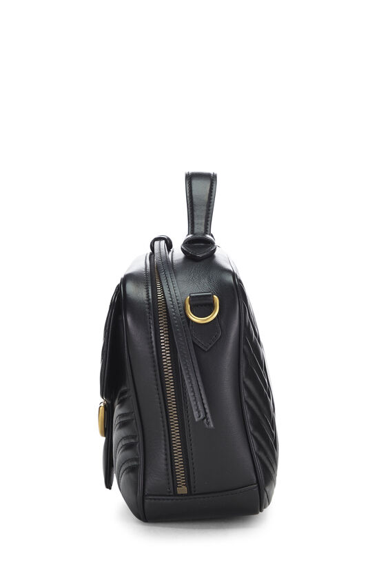 Black Leather GG Marmont Top Handle Shoulder Bag Small, , large image number 3