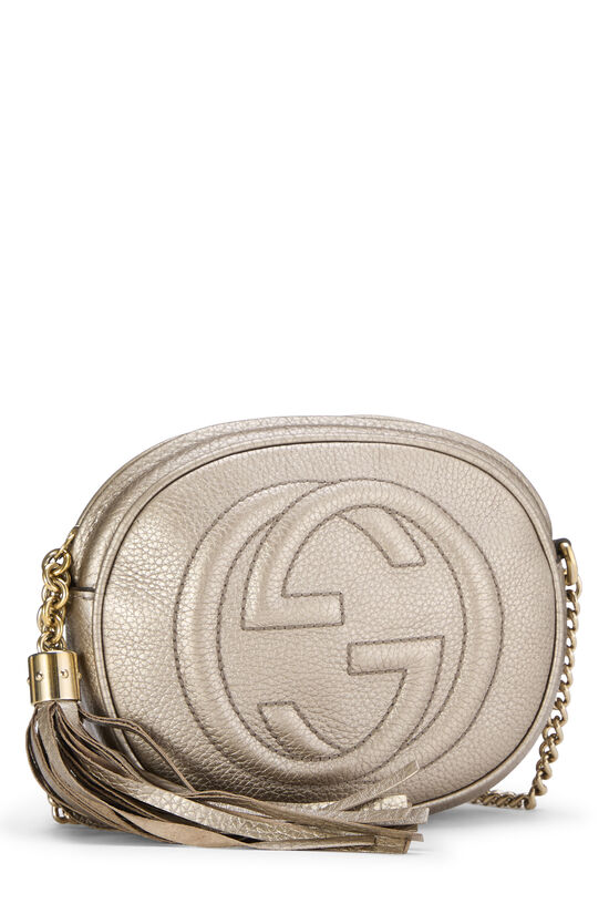 Gold Leather Soho Round Chain Crossbody Mini, , large image number 1