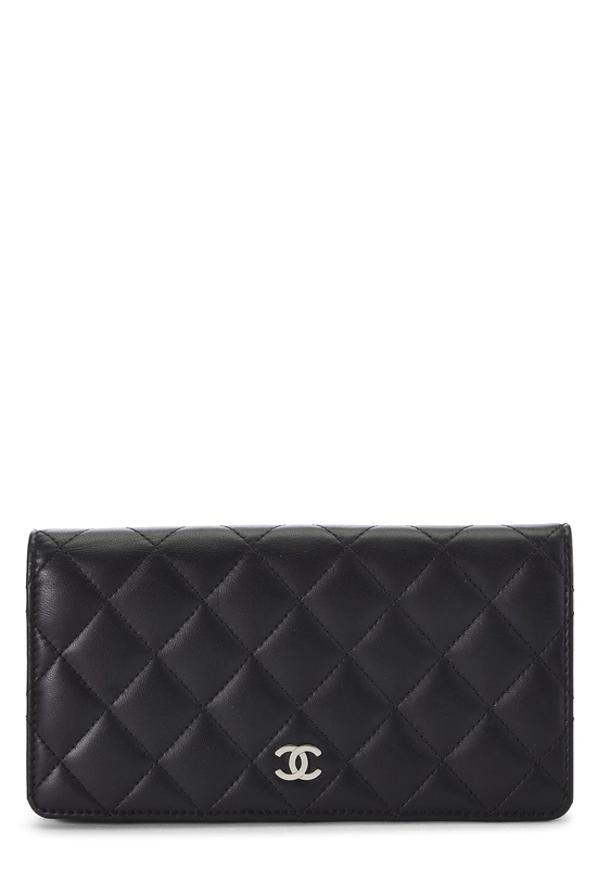 Black Quilted Lambskin Classic Long Yen Wallet, , large image number 0