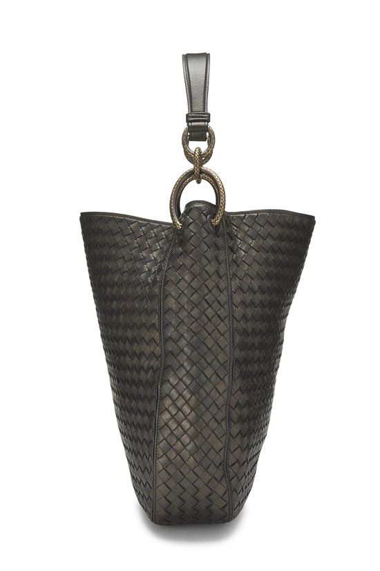 Bronze Intrecciato Leather Loop Hobo Large, , large image number 2