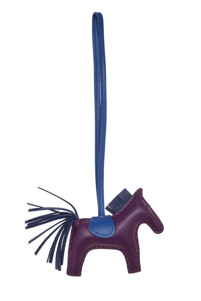 Violet Milo Leather Rodeo Bag Charm PM, , large