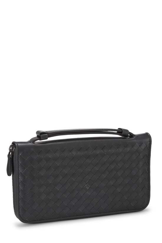 Grey Intrecciato Zip Around Travel Organizer, , large image number 1