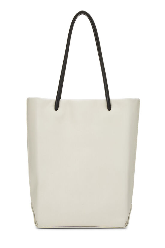 White Leather Essential Rue Cambon Shopping Tote Small, , large image number 3