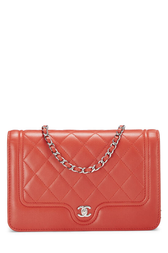 Red Quilted Lambskin Classic Wallet on Chain (WOC), , large image number 1