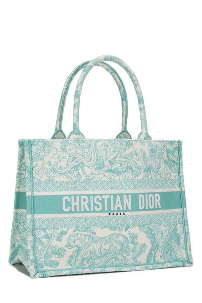 Blue & White Canvas Book Tote Medium, , large