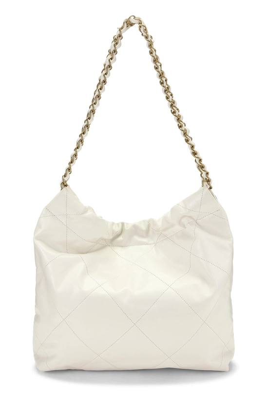 White Calfskin Chanel 22 Hobo Small, , large image number 3