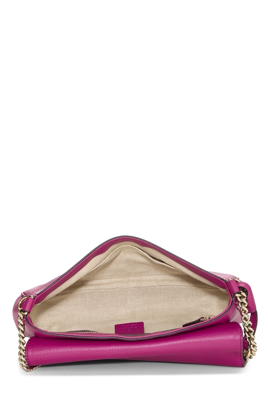 Pink Grained Leather Soho Flap Crossbody, , large image number 5