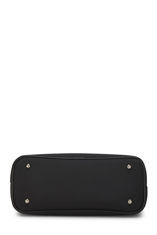 Black Nylon Check Satchel Shoulder Bag, , large image number 4