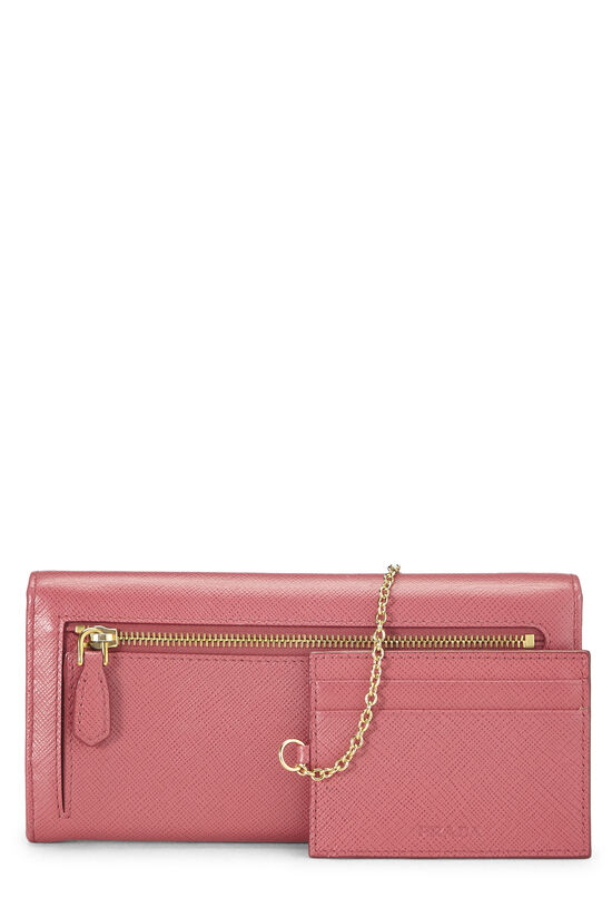 Pink Saffiano Continental Wallet, , large image number 2