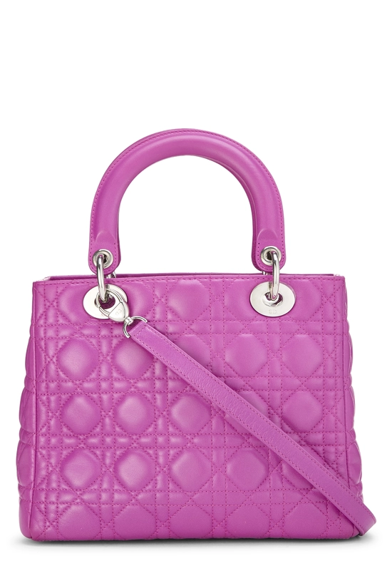 Purple Cannage Quilted Lambskin Lady Dior Medium, , large image number 3