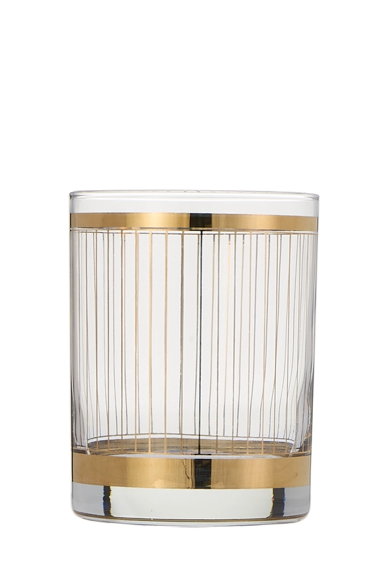 Gold 22k Gilded Striped Glassware Set of 2, , large image number 1