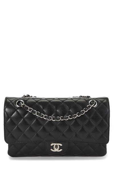 Chanel Black Quilted Caviar Classic Double Flap Medium