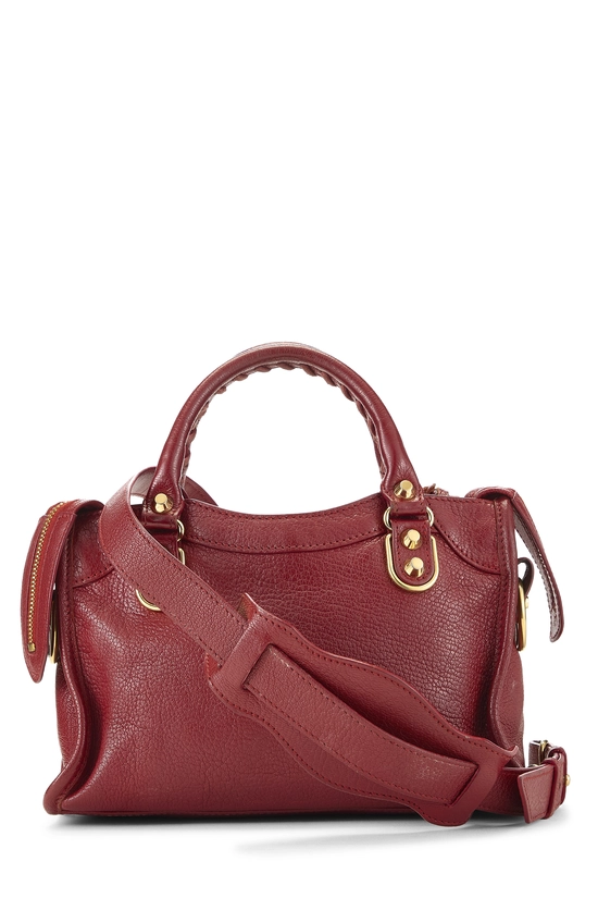 Red Chevre Metallic Edge Classic City Bag Mini, , large image number 3