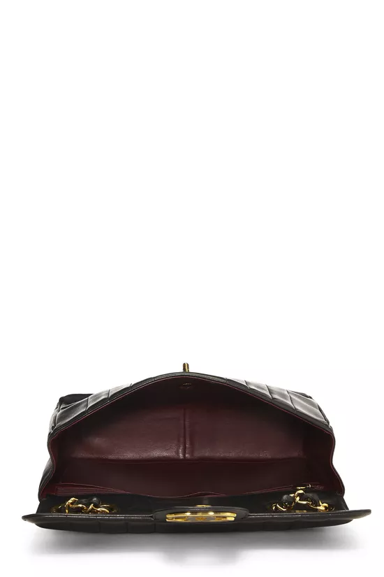 Black Vertical Lambskin Half Flap Jumbo, , large image number 5