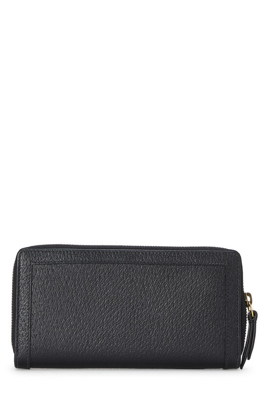 Black Leather Bamboo Zip Around Wallet , , large image number 2