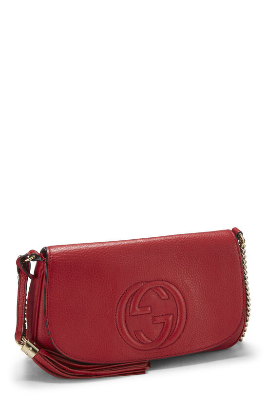 Red Grained Leather Soho Chain Flap Crossbody, , large image number 1