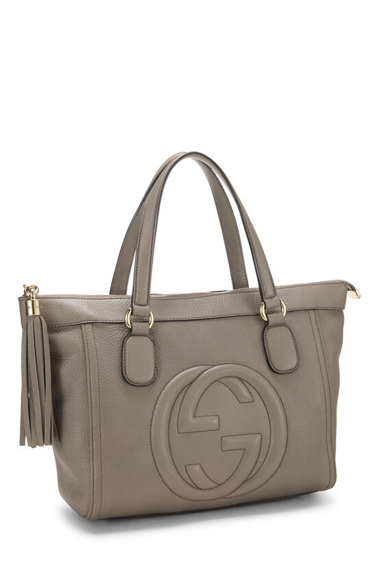 Pre-Owned Grey Leather Soho Zip Tote QFBJXC1LEB002