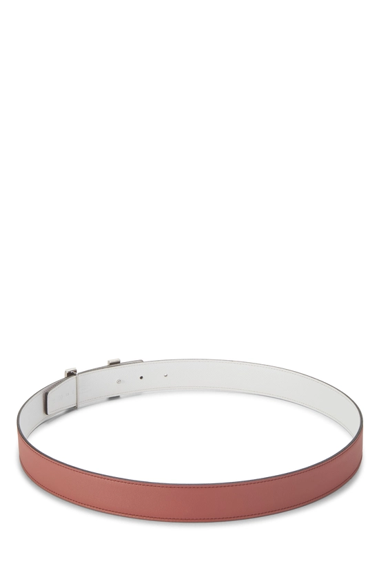 Rose Tea & White Leather Quizz Reversible Belt 90, , large image number 2