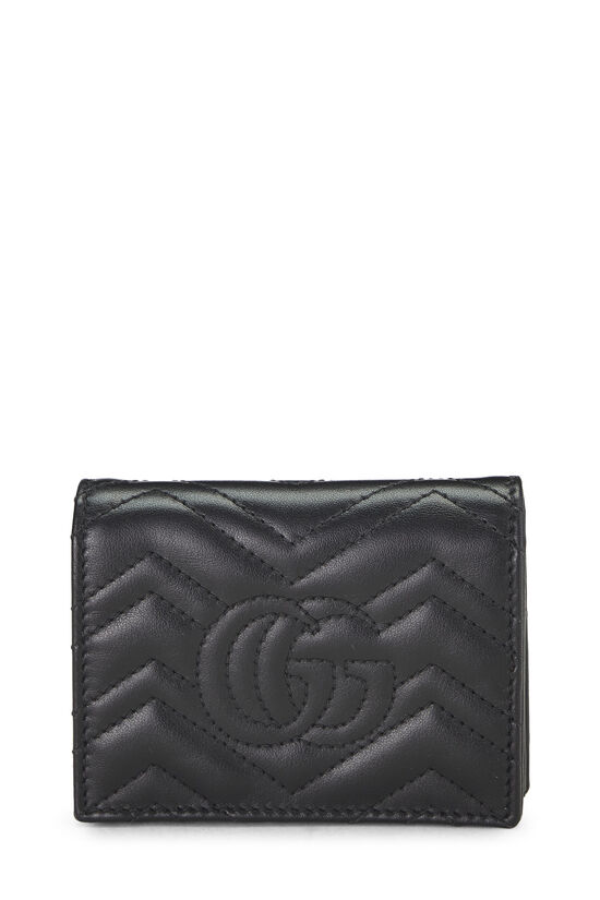 Black Leather GG Marmont Card Case, , large image number 2