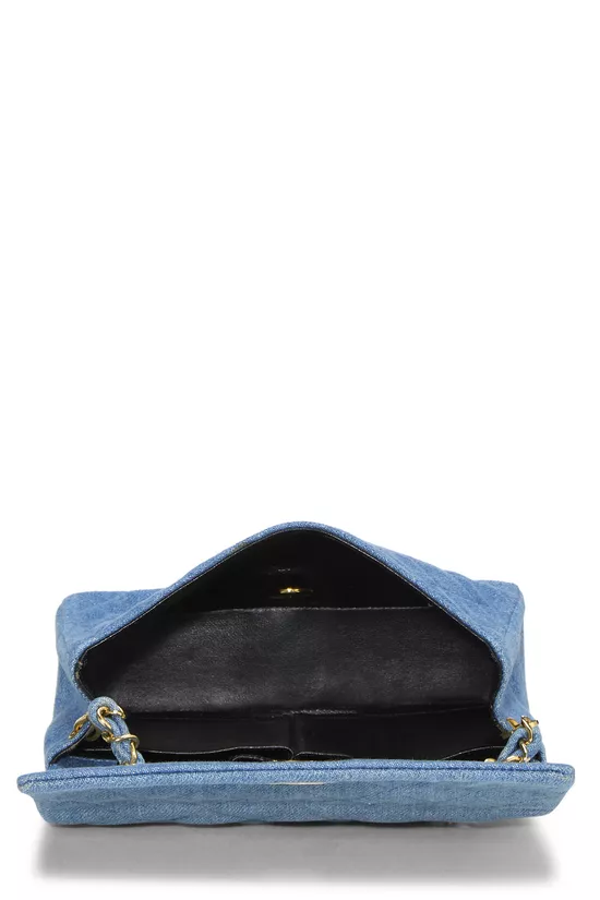 Blue Quilted Denim Full Flap Mini, , large image number 5