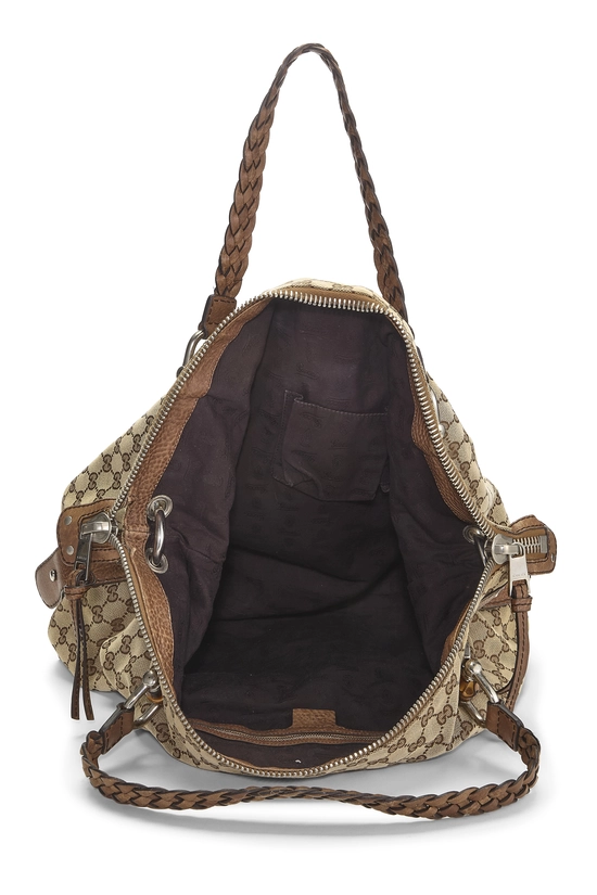 Original GG Canvas Bamboo Braided Handbag Large, , large image number 5