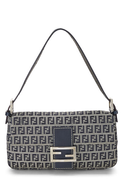 Navy Zucca Canvas Baguette