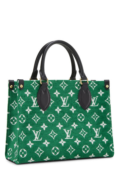 Green Monogram Velvet On The Go PM, , large