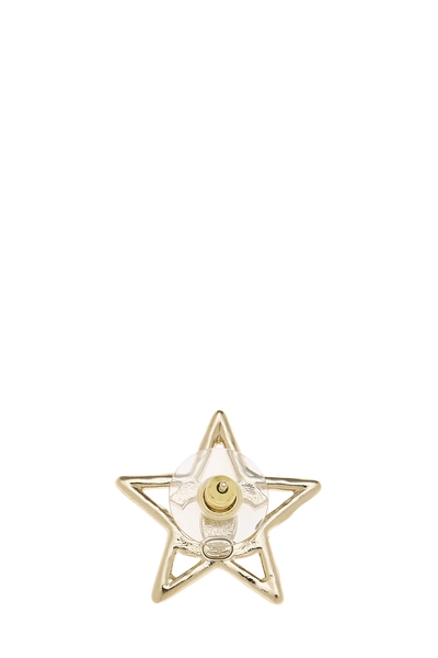 White & Gold 'CC' Star Earrings, , large