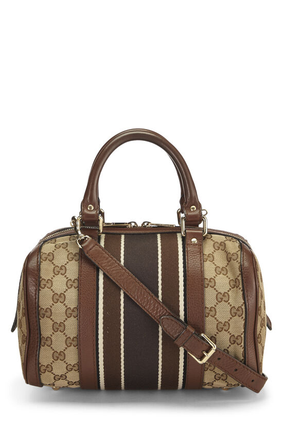 Brown Original GG Canvas Web Boston Handbag Small, , large image number 3