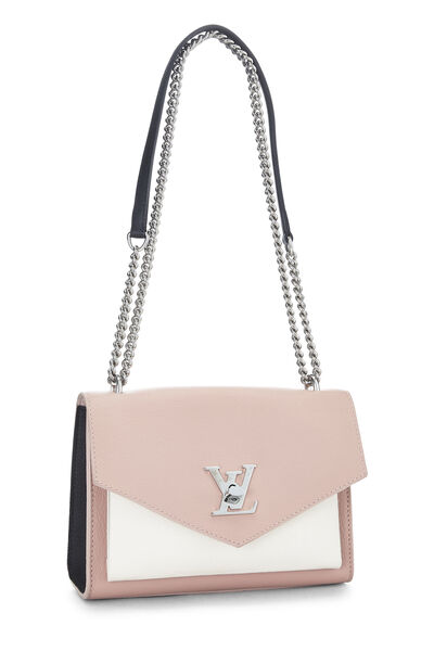 Pink & White Leather My Lock Me Chain Bag BB, , large