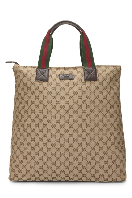 Original GG Canvas Web Vertical Tote, , large image number 0