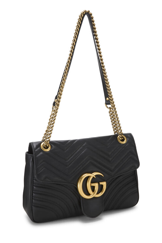 Black Leather GG Marmont Matelass&eacute; Shoulder Bag Small, , large image number 1
