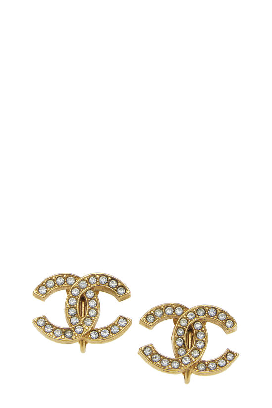 Gold & Crystal CC Earrings, , large image number 0