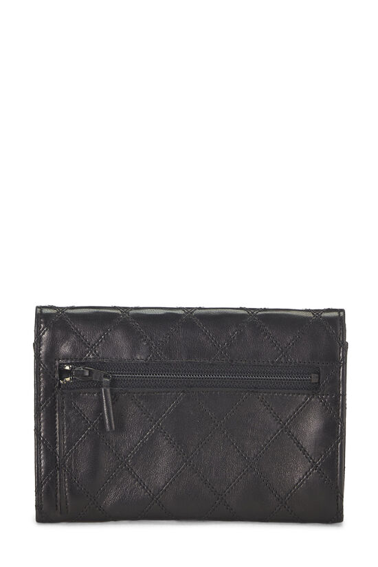 Black Quilted Lambskin Compact Wallet, , large image number 2