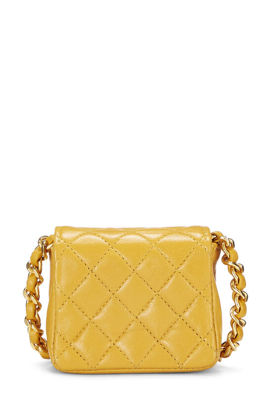 Yellow Quilted Lambskin Half Flap Micro, , large image number 4