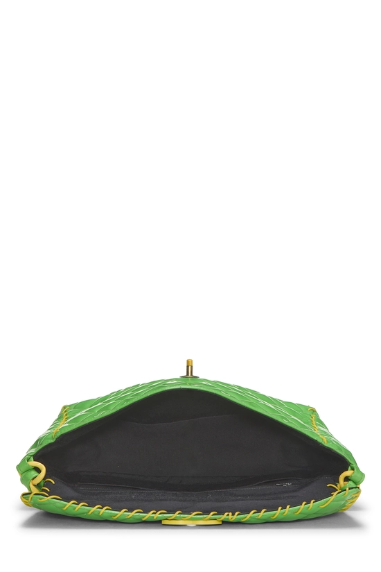 Green Vinyl Whipstitch Half Flap Jumbo, , large image number 5
