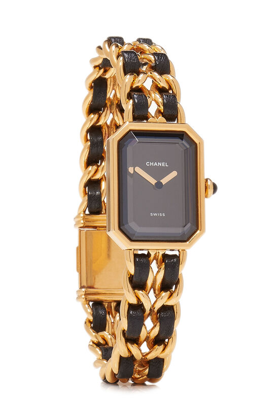 Gold & Black Leather Premiere Watch XL, , large image number 0